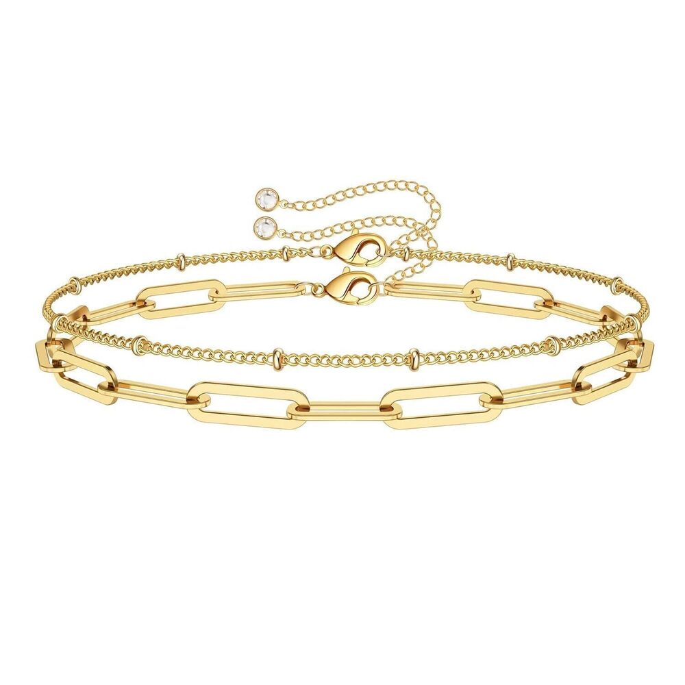 14k-Gold-Plated Bracelets for Women - 14k-Gold-Plated Layering Oval